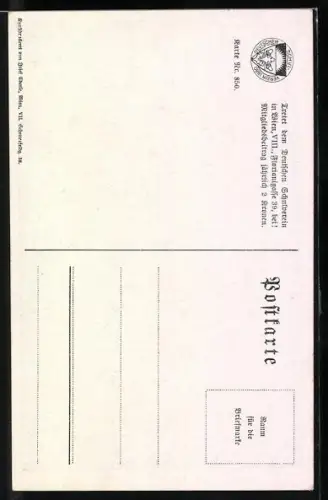 AK Deutscher Schulverein Nr. 850: Es grünet ein Nussbaum vor dem Haus, Dame in weiss denkt nach