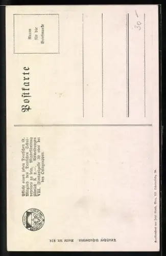 AK Deutscher Schulverein NR: 818, Wien VII, Ferdinand Raimund Denkmal vor dem Deutschen Volkstheater