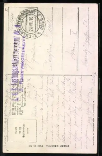 AK Deutscher Schulverein Nr. 849: Bach am Berg, Porträtbild von Franz Schubert, Lied