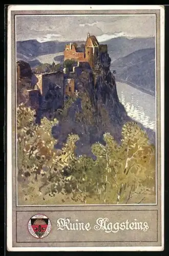 AK Aggstein, Motiv der Ruien Aggstein, Deutscher Schulverein
