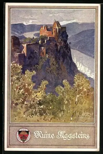 AK Aggstein, Motiv der Ruien Aggstein, Deutscher Schulverein