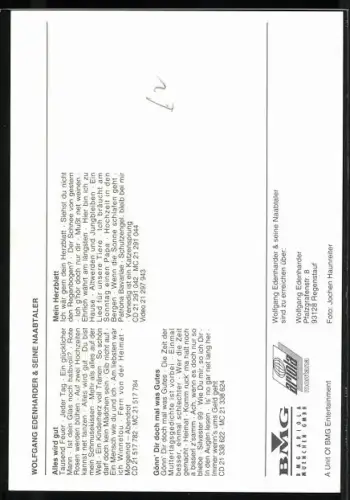 AK Musiker Wolfgang Edenharder im Anzug, Autograph