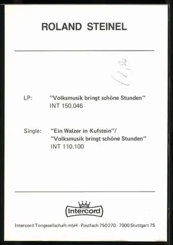 AK Musiker Roland Steinel mit Gitarre, Autograph