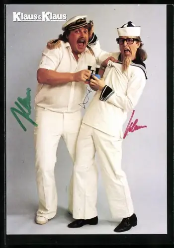 AK Musiker Klaus und Klaus als Matrosen kostümiert, Autograph