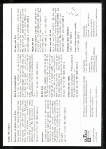 AK Musiker Hansi Hinterseer blickt in die Kamera, Autograph