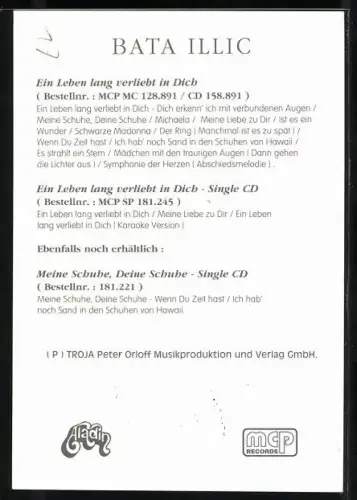 AK Musiker Bata Illic mit Autograph