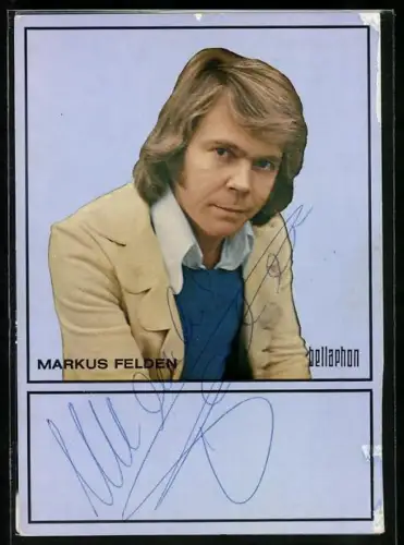 AK Musiker Markus Felden nachdenklich schauend, Autograph