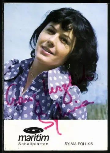 AK Musikerin Sylvia Poluxis mit Autograph