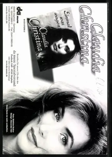 AK Musikerin Claudia Christina im Porträt mit Autograph