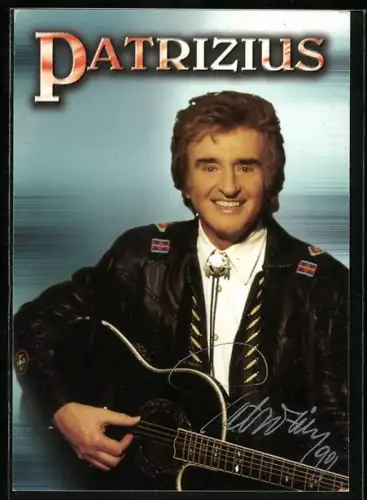 AK Musiker Patrizius mit Gitarre, Autograph