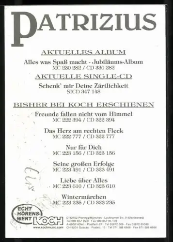 AK Musiker Patrizius mit Gitarre, Autograph