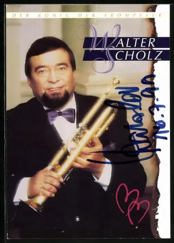 AK Musiker Walter Scholz im Anzug mit Autograph