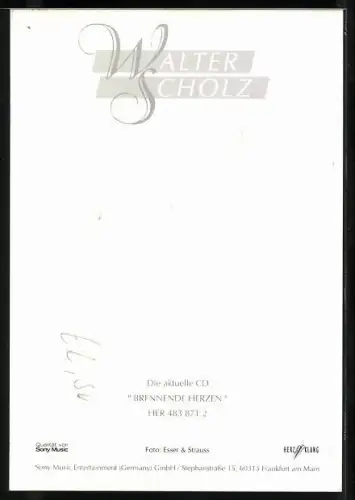 AK Musiker Walter Scholz im Anzug mit Autograph