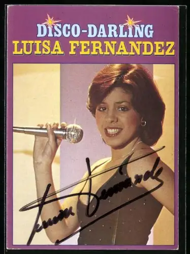 AK Musikerin Luisa Fernandez mit Mikrofon, Musiker