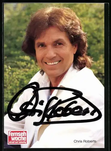 AK Musiker Christ Roberts im Porträt mit Autograph