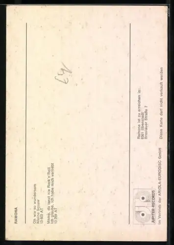 AK Musikerin Ramona mit reizendem Lächeln, Autograph