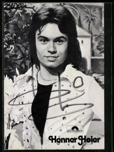 AK Musiker Henner Hoier im Porträt mit Autograph