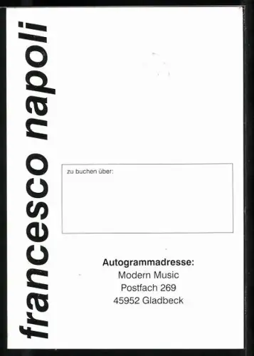 AK Musiker Francesco Napoli im Porträt mit Autograph