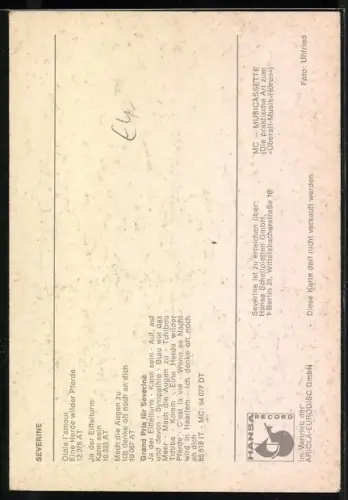 AK Musikerin Severine im Porträt mit Autograph