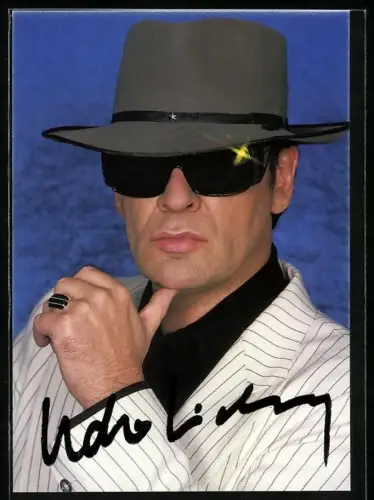 AK Musiker Udo Lindenberg im Porträt mit Autograph