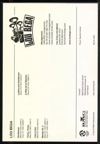 AK Musiker Lou Bega in hellem Anzug, Autograph