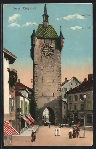 AK Baden, Bruggertor mit Geschäften