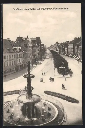 AK La Chaux-de-Fonds, La Fontaine Monumentale