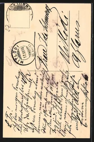 AK Schwyz, Rathaus aus der Vogelschau