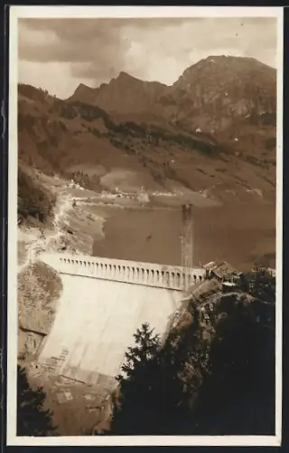 AK Siebnen, Kraftwerk Wäggithal, Staumauer, Stausee und neue Strasse nach Neu-Innerthal