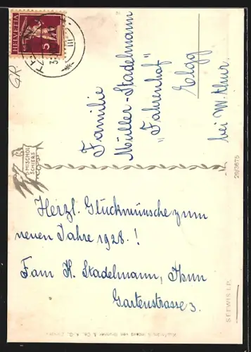 AK Seewis i. P., Heimat, Kirche mit Talblick