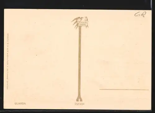 AK Guarda, Alte Häuser in der Dorfmitte