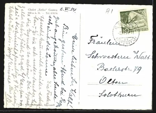 AK Gonten, Chalet Erika mit Nachbargebäuden