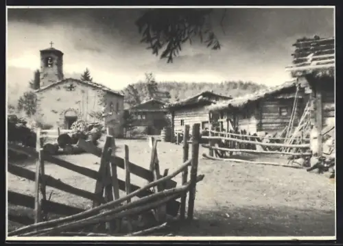 AK Steinen, Partie aus dem Filmdorf, erbaut für den Film Landammann Stauffacher