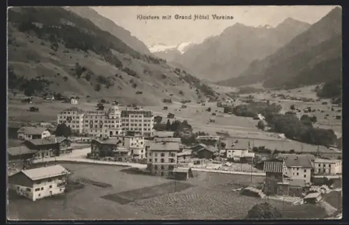 AK Klosters, Ortsansicht mit dem Grand Hotel Vereina
