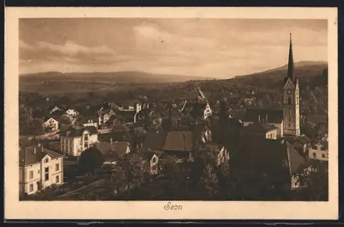 AK Seon, Totalansicht mit Fernblick aus der Vogelschau