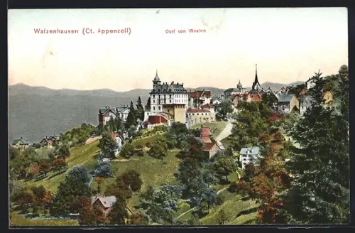 AK Walzenhausen, Dorf von Westen gesehen