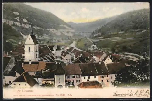 AK St. Ursanne, Vue partielle, Viaduc