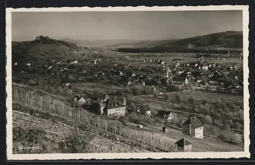 AK Wettingen, Ortsansicht von einem Weinberg aus