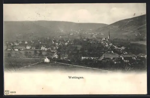 AK Wettingen, Ortsansicht von oben