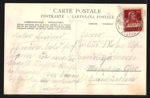 AK Wettingen, Ortsansicht von oben