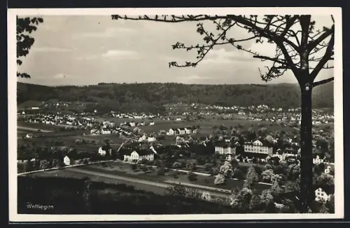 AK Wettingen, Ortsansicht aus der Vogelschau