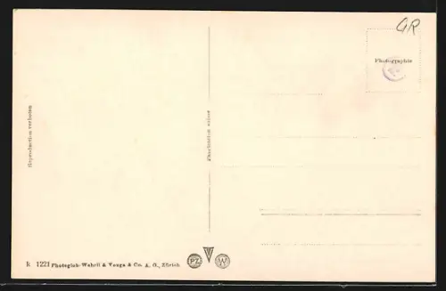 AK Unter-Engadin, Ortsansicht mit Bergpanorama