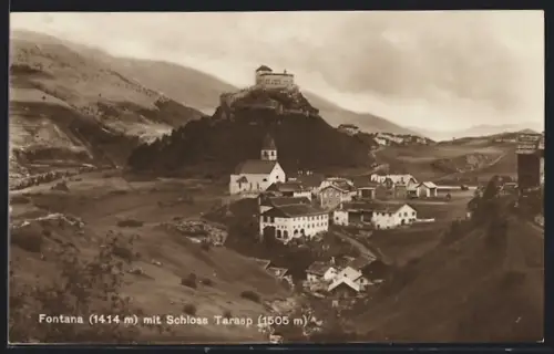 AK Fontana, Ortsansicht mit Schloss Tarasp