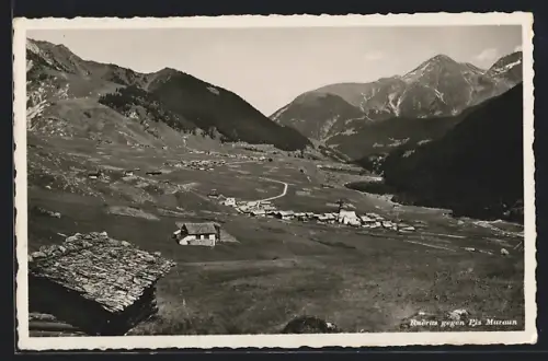 AK Rueras, Ortsansicht gegen Piz Muraun