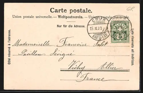 AK Naz bei Preda, Blick auf das Dorf an der Albula-Bahn