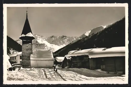 AK Davos-Monstein, Kirche im Schnee