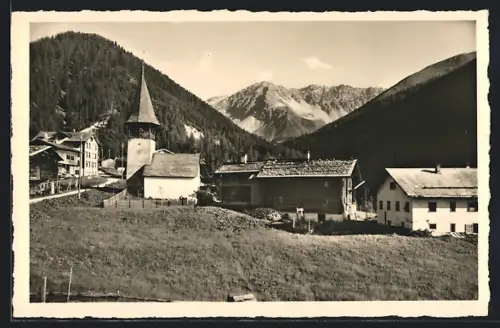 AK Monstein, Dorfpartie mit Blick auf das Gipshorn