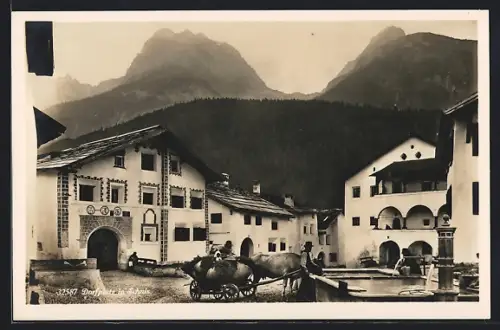 AK Schuls, Partie auf dem Dorfplatz