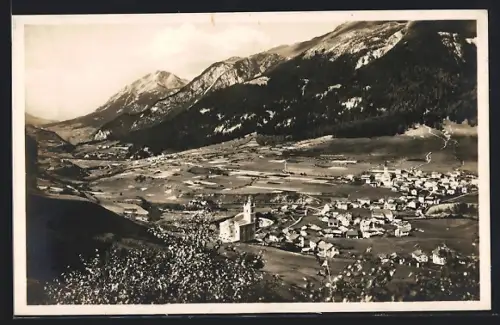 AK Savognin im Oberhalbstein, Ortsansicht aus der Vogelschau