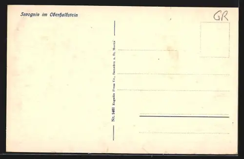 AK Savognin im Oberhalbstein, Ortsansicht aus der Vogelschau